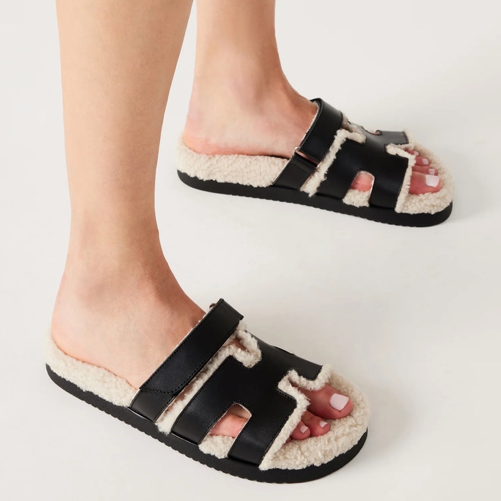 MAYVEN FAUX FUR BLACK LEATHER